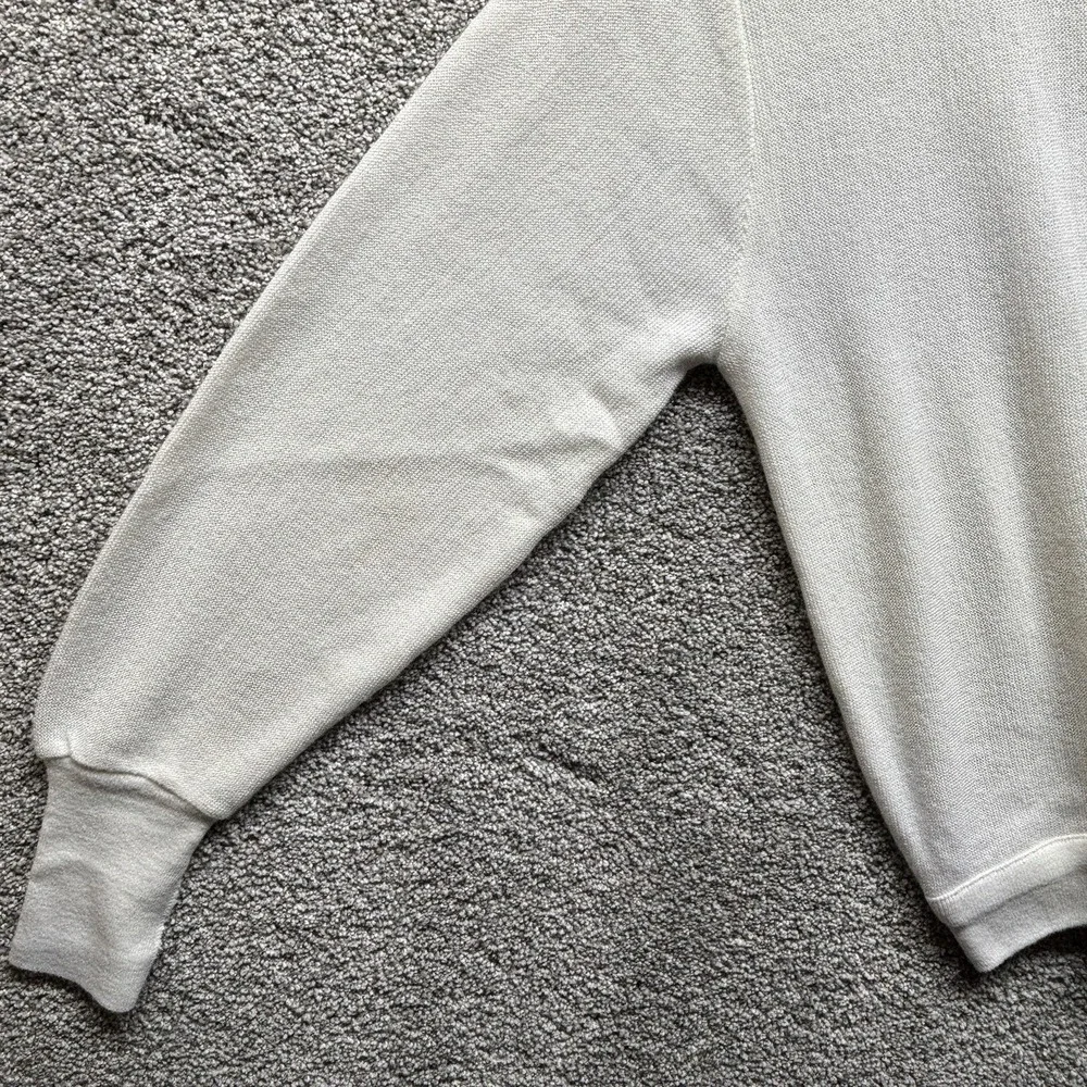 Vintage IZOD Lacoste Sweater Mens Large White Grandpa V Neck Orlon‎ Made USA 80s
